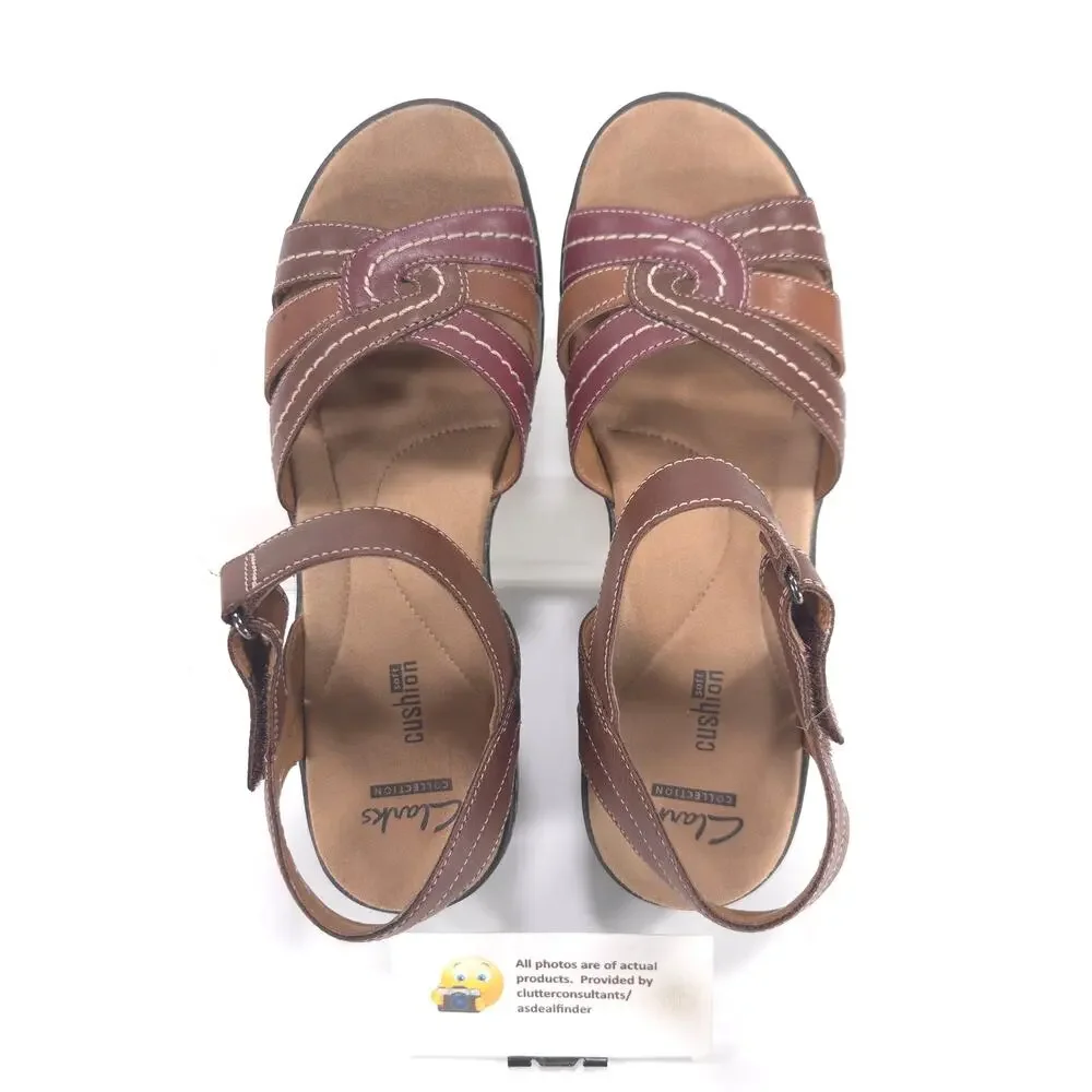 Clarks Collection Casual Sling Back Sandal Womens Size 8 15190 Brown